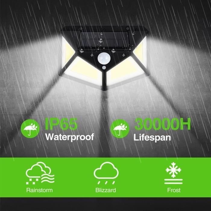 2 stuks buitenlampen op zonne-energie - 100 LED's en 2200 mAh - Waterdichte 270° buitenverlichting op zonne-energie