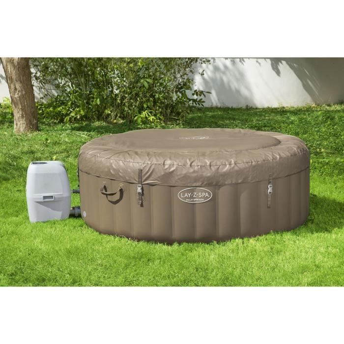 Bañera de hidromasaje inflable redonda Lay-Z-Spa con resortes tipo palmera y chorros de aire - BESTWAY - 60017