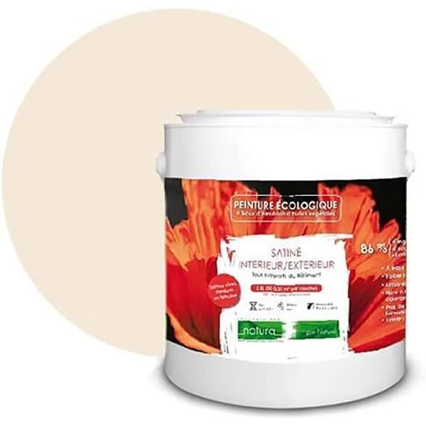 Färg, Naturfärgad Beige, Miljövänlig, Inomhus/Utomhus, Satinfinish, Natura - 2,5L - 33m