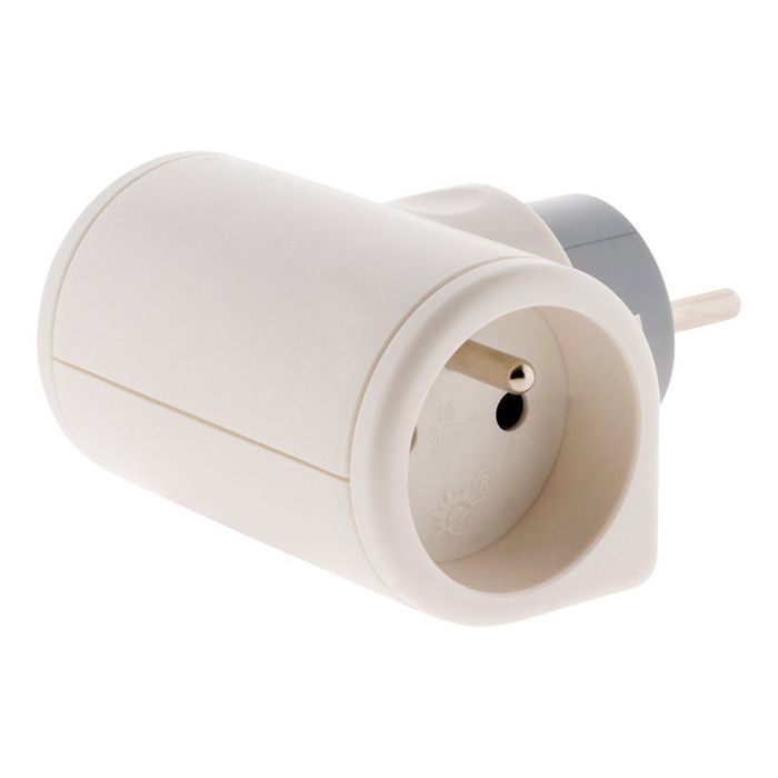 Regleta doble giratoria de 16 A con rotación de 180° - Blanca - Zenitech