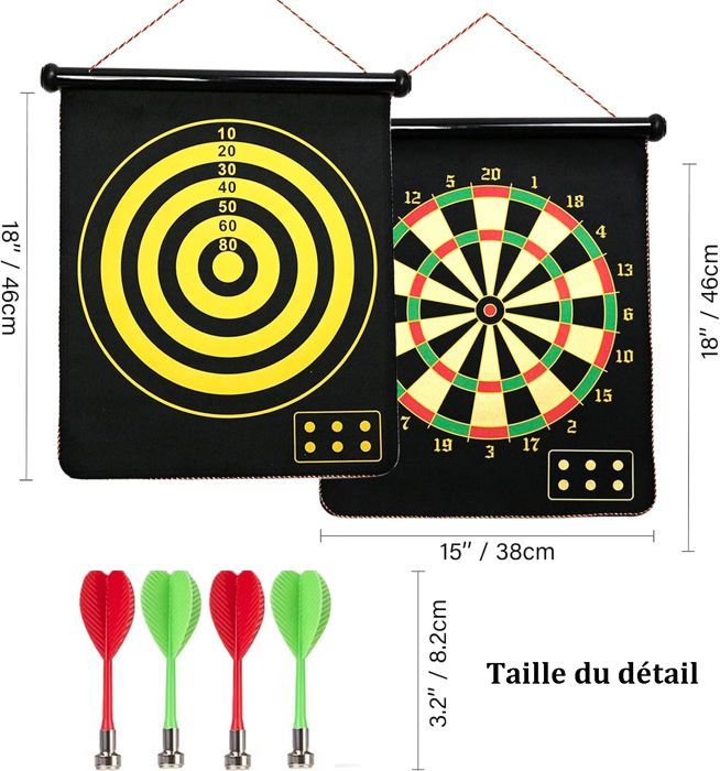 Dartspel - Darts - Nerf-doelwit - Magnetisch dartbord Ø38cm - Veilig voor kinderen en volwassenen