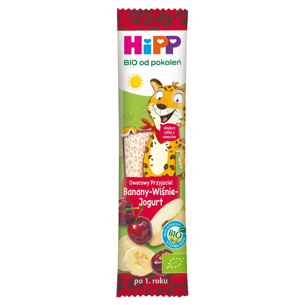 Hipp BIOBatonik Owocowy Przyjaciel Banany, Wiśnie i Jogurt