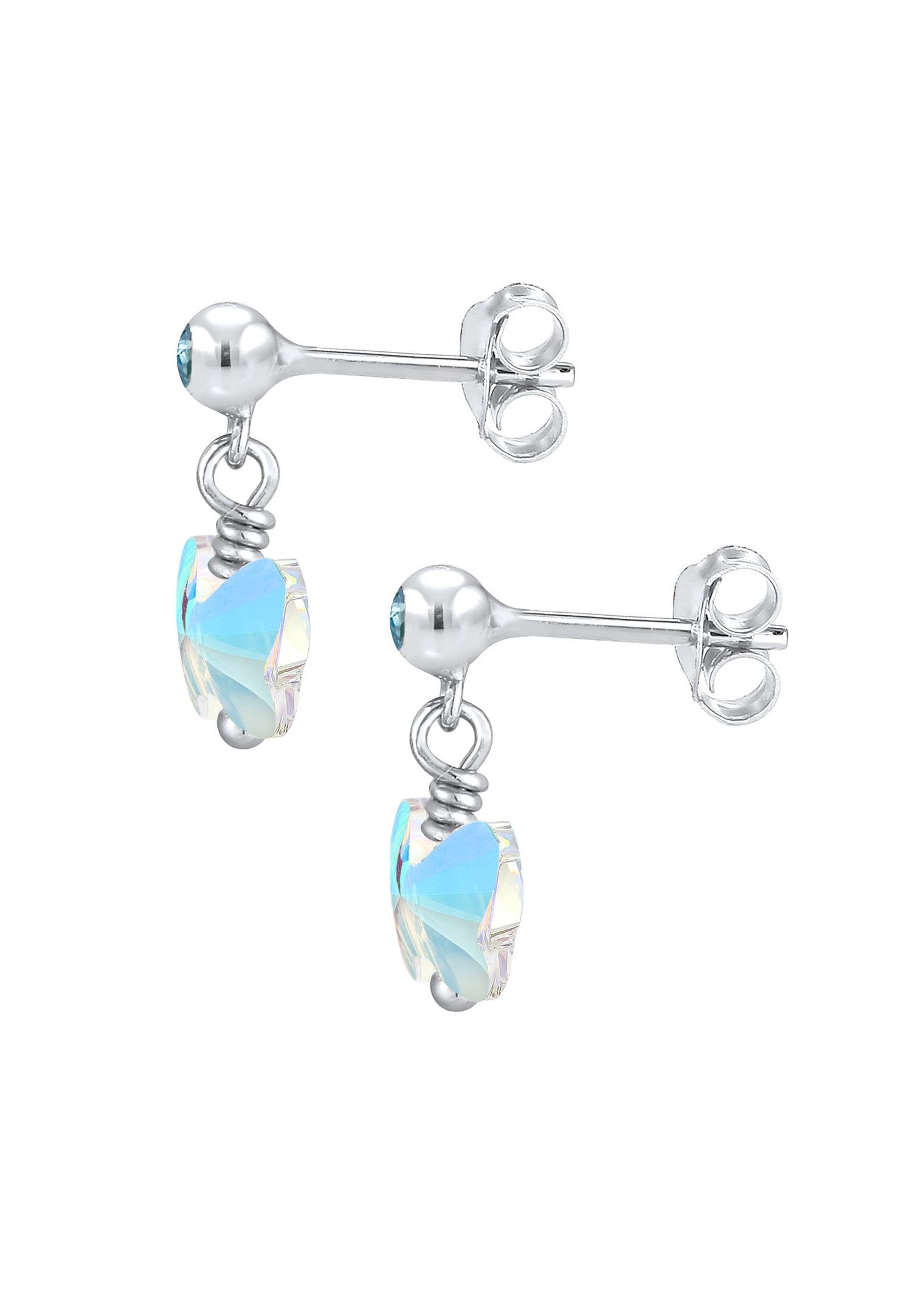 Elli Enfants Pendentif d'oreilles Papillon Étincelant avec Cristal en Argent Sterling 925