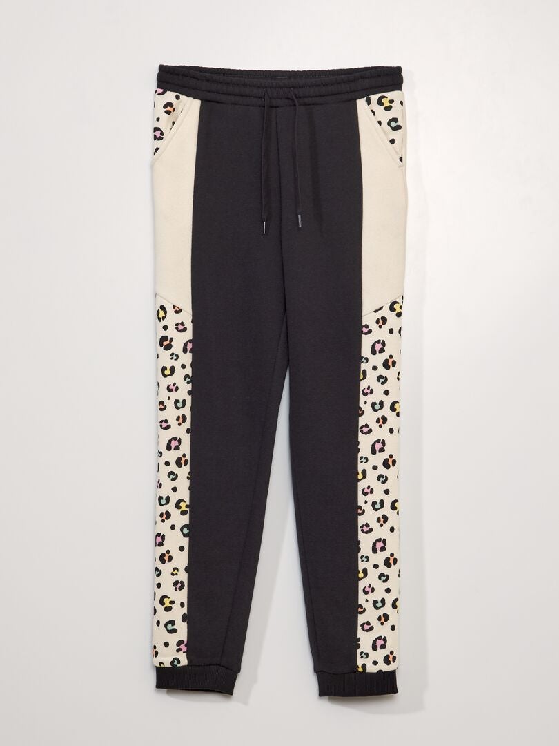 Calça de moletom Colorblock - BEGE