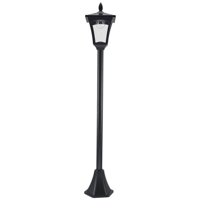 Lanterne solaire jardin 160cm noir - Éclairage chemin LED 40 lumens - Éclairage extérieur décoratif autonome