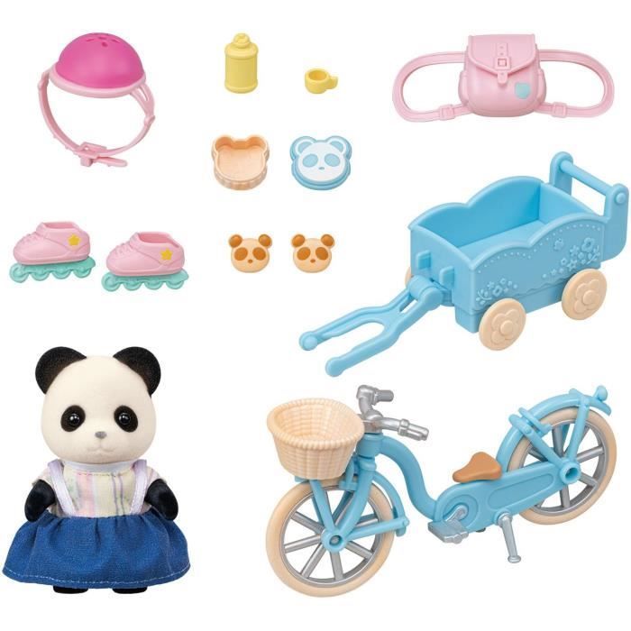The Panda Girl, Her Bicycle and Trailer - SYLVANIAN FAMILIES - 5652 - For children aged 3 and up