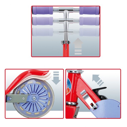 Step voor 3-jarigen, opvouwbare aluminium step, 2 wielen, 12 cm, CB Riders