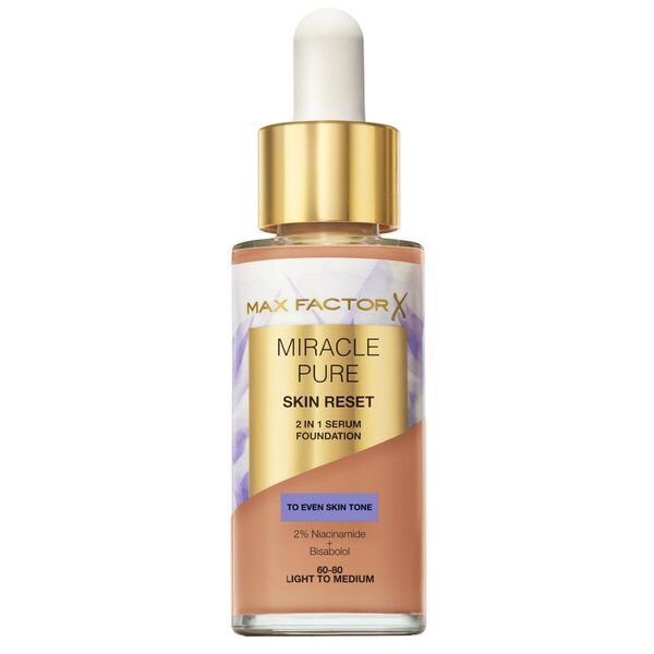 Max Factor Miracle Pure Skin Reset 60-80 Light to Medium 2-in-1 Serum Foundation 30 ml