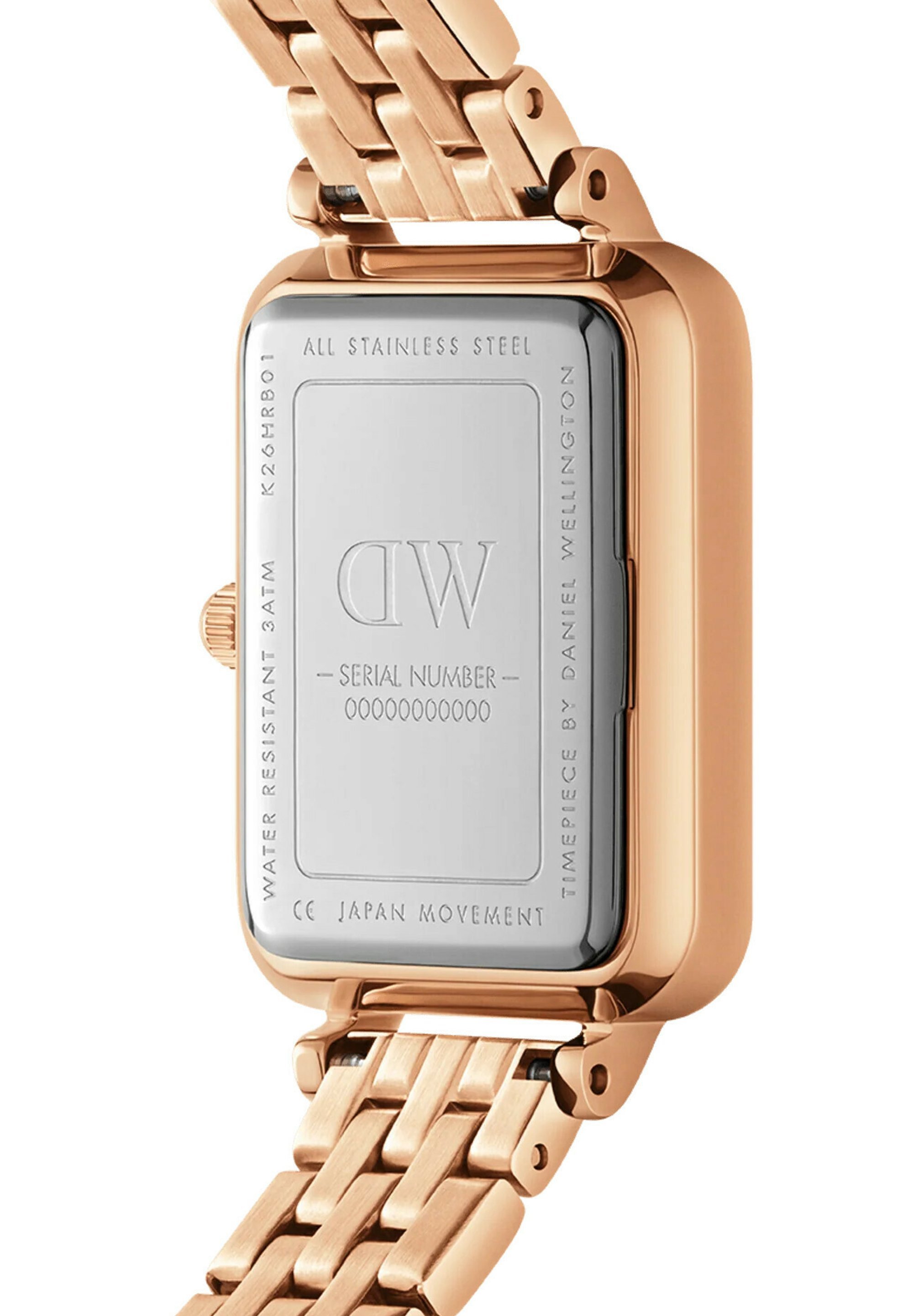 Daniel Wellington QUADRO LUMINE BEZEL LINK - Hodinky - růžovo-zlatá