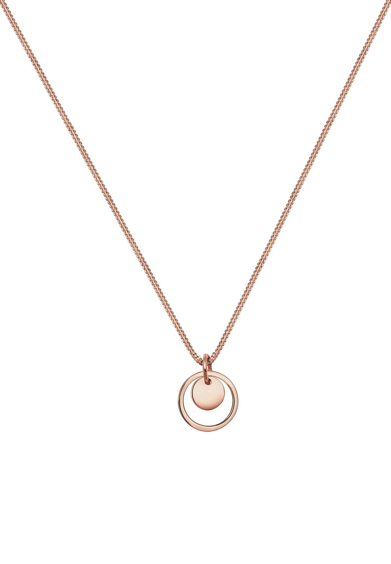 Elli Femmes Pendentif Cercle Plaquette Geo Look en Argent Sterling 925