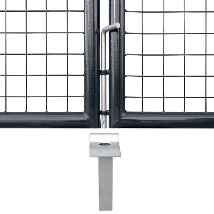 vidaXL Portail en maille de jardin Acier galvanisé 289x75 cm Gris