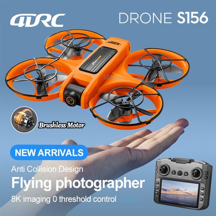 Nieuwe S156 RC Drone 2.4G 5G WIFI Professionele 8K Luchtfotografie Afstandsbestuurbare Vliegtuig HD Dubbele Camera Quadcopter Oranje