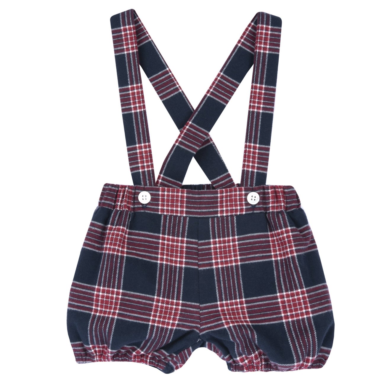 Pantaloncini scozzesi con bretelle
