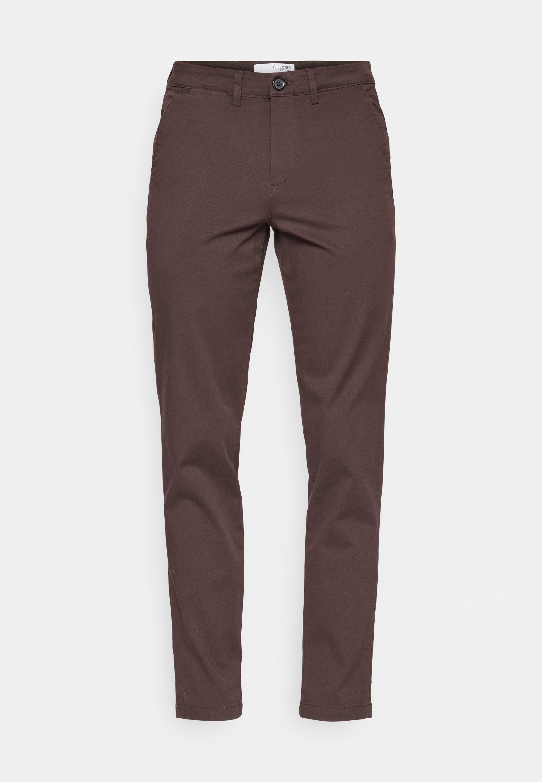Selected Homme SLHSLIM NEW MILES FLEX PANTS - Chino püksid - šokolaadi-tort