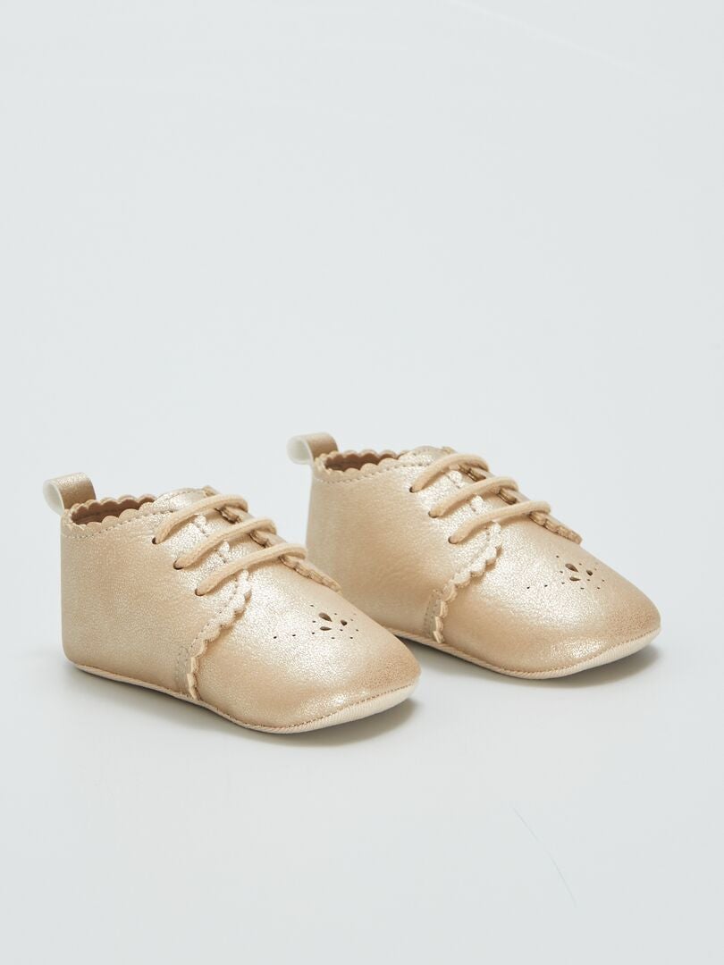 Sapatos Derby com Lantejoulas - BEGE