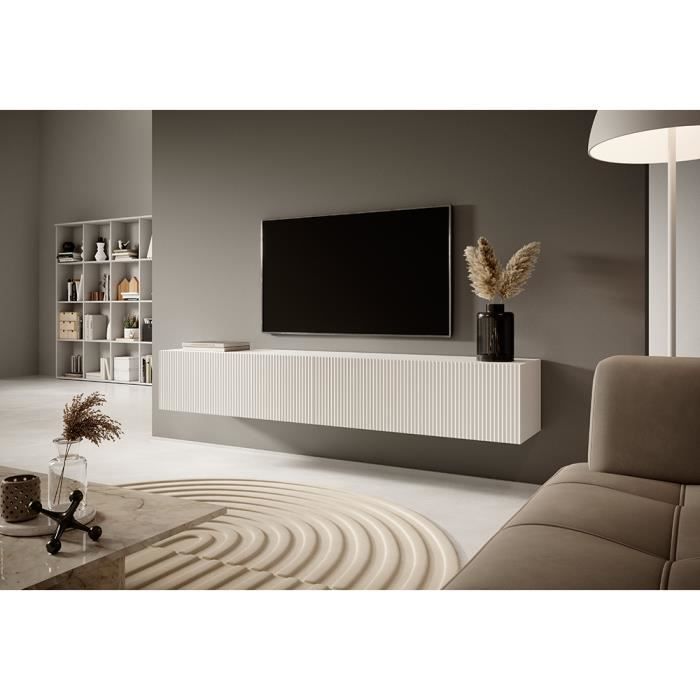 Meuble Tv - Blanc - Veldio - 175 cm