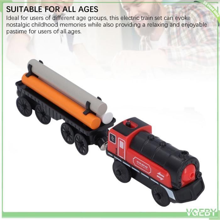 Battery-powered wooden electric set for creative track building, ideal for boys and girls