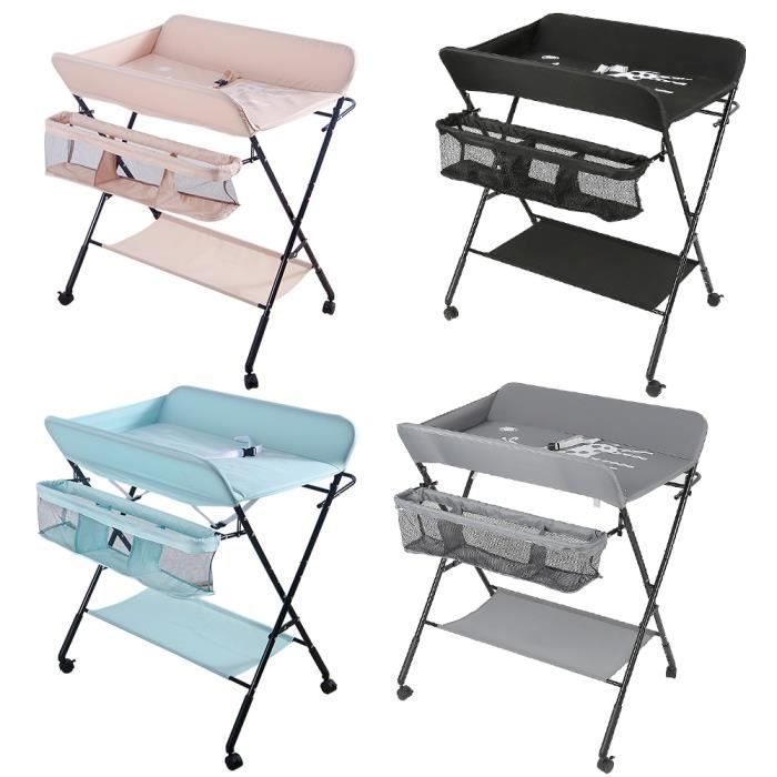 Table à Langer pour Bébé - Marque - Modèle - Structure en Fer - Panier de Rangement