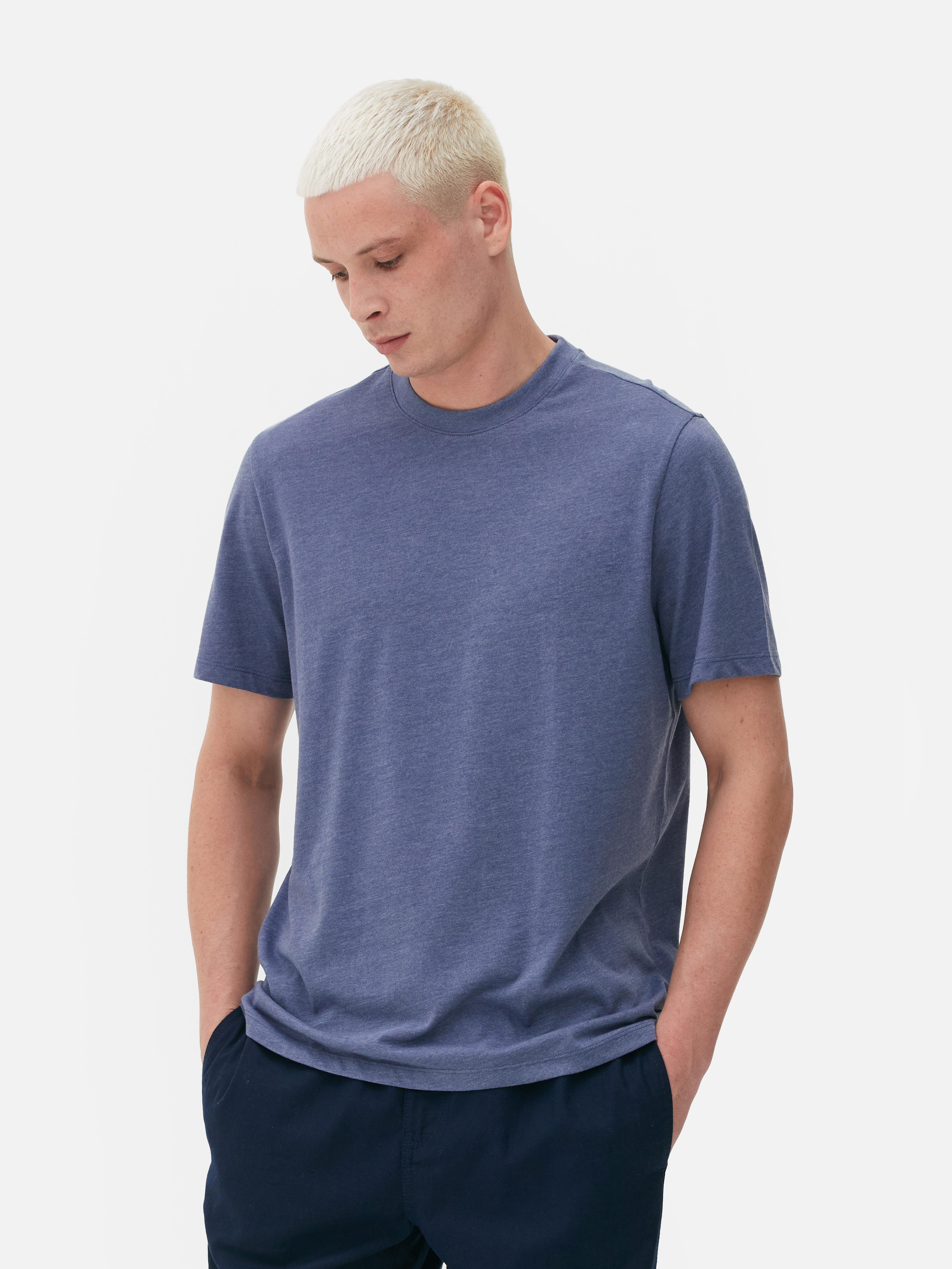 Heather T-Shirt, T-Shirt in normaler Passform mit Rundhalsausschnitt und meliertem Design