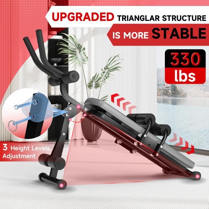 Opvouwbaar buikspierapparaat - Dskeuzeew - Maximaal draagvermogen 150 kg - LCD-monitor - Fitnessapparatuur voor het hele gezin