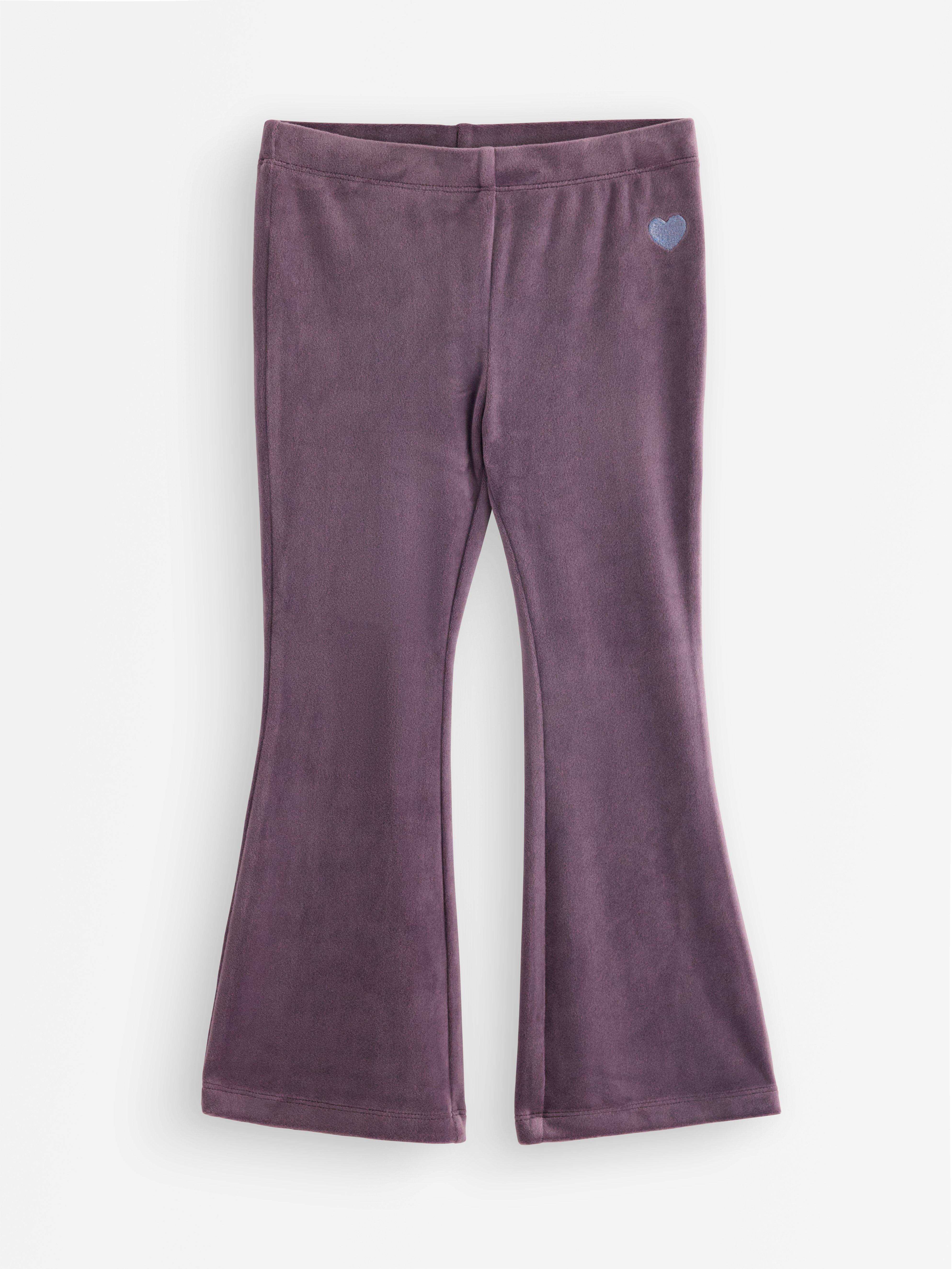 Utsvängda legíny a velur Light Dusty Lilac