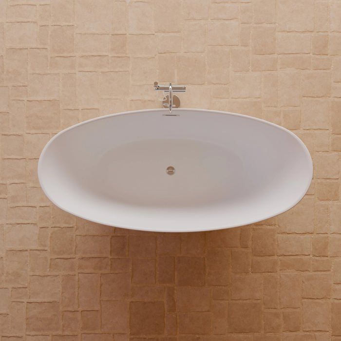 Bañera exenta Loona 170, blanca, 170 x 80 x 80 cm, de SPALINA - Blanco - 170 x 80 x 80 cm