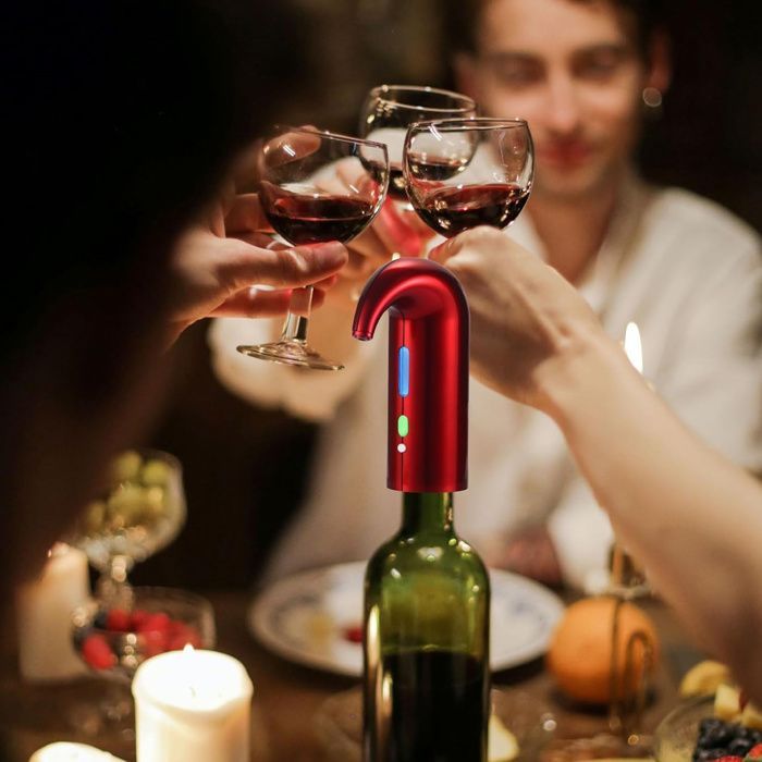 arafe à décanter - CULINOREA - 16,5x11,5x6 cm - ABS - 1500mAh - Oxygénation ample - Rechargeable par USB - Accessoires pour le vin