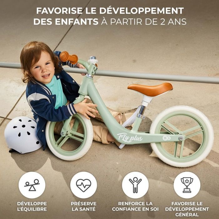Loopfiets - KINDERKRAFT - FLY PLUS - Ultralicht - 30 cm EVA-schuimwielen - Verstelbaar zadel 34–42 cm