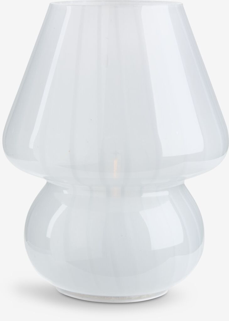 JONNY JONNY ar baterijām darbināma lampa Ø15xH18cm ar taimeri, balta