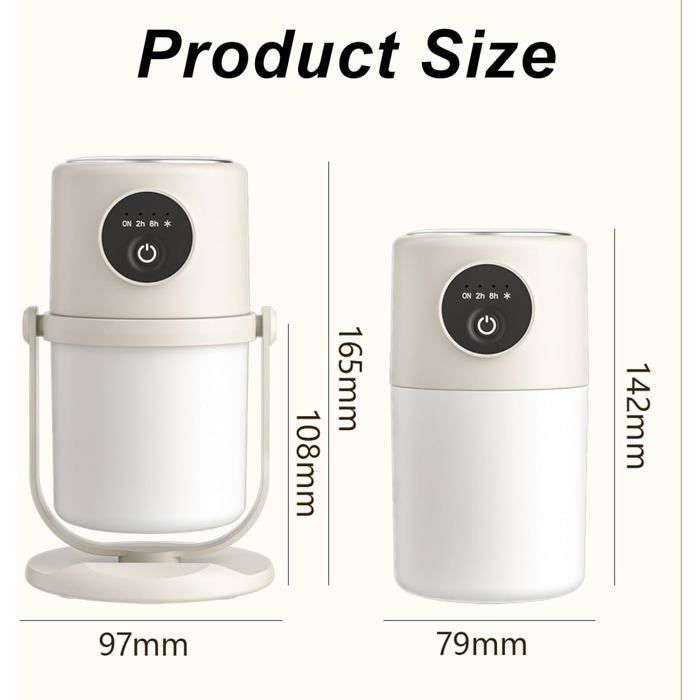Humidificateur - SANS MARQUE - 280 ml - Ultrasonique silencieux - Rotation 360° - Veilleuse intégrée