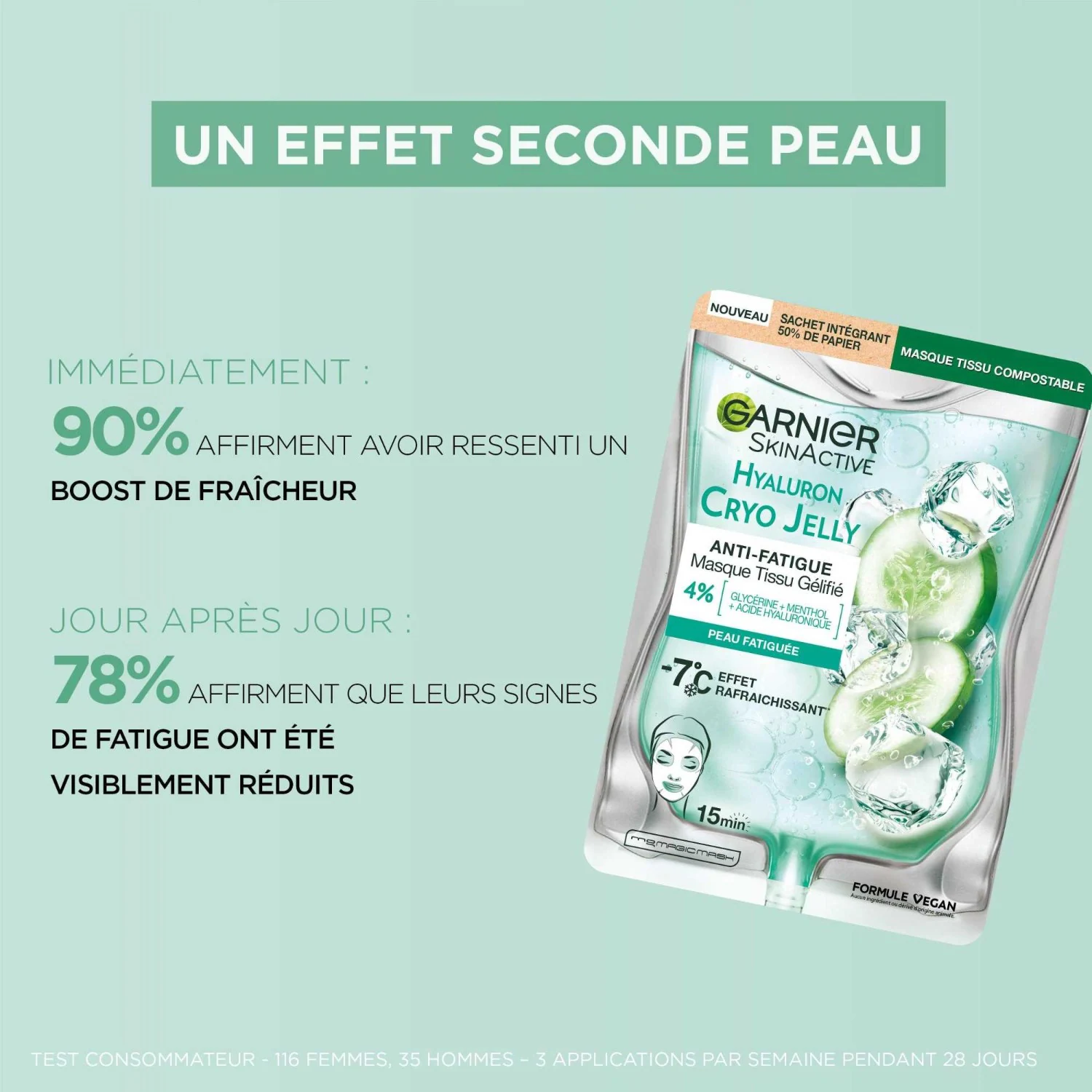Garnier Masque tissu gélifié Hyaluron Cryo Jelly