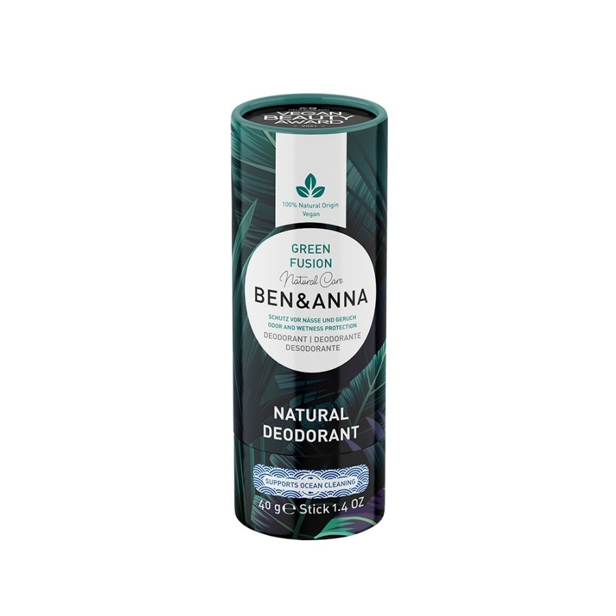 Ben & Anna dezodorants papīra tūbiņā, krāsa Green Fusion - 40 g