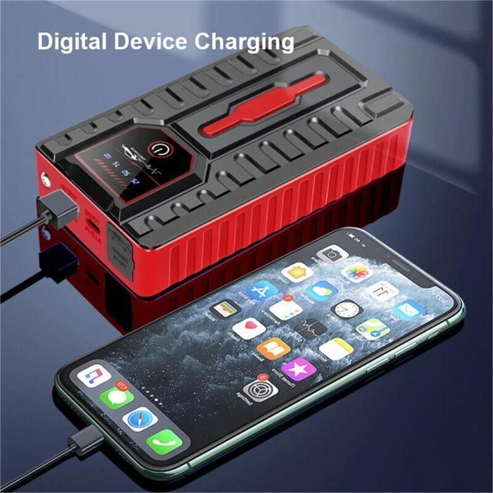 Avviatore di emergenza per batteria auto 5000A, caricabatterie portatile da 49800 mAh per auto a benzina da 6.0L o diesel da 4.0L, LED, SOS, impermeabile.