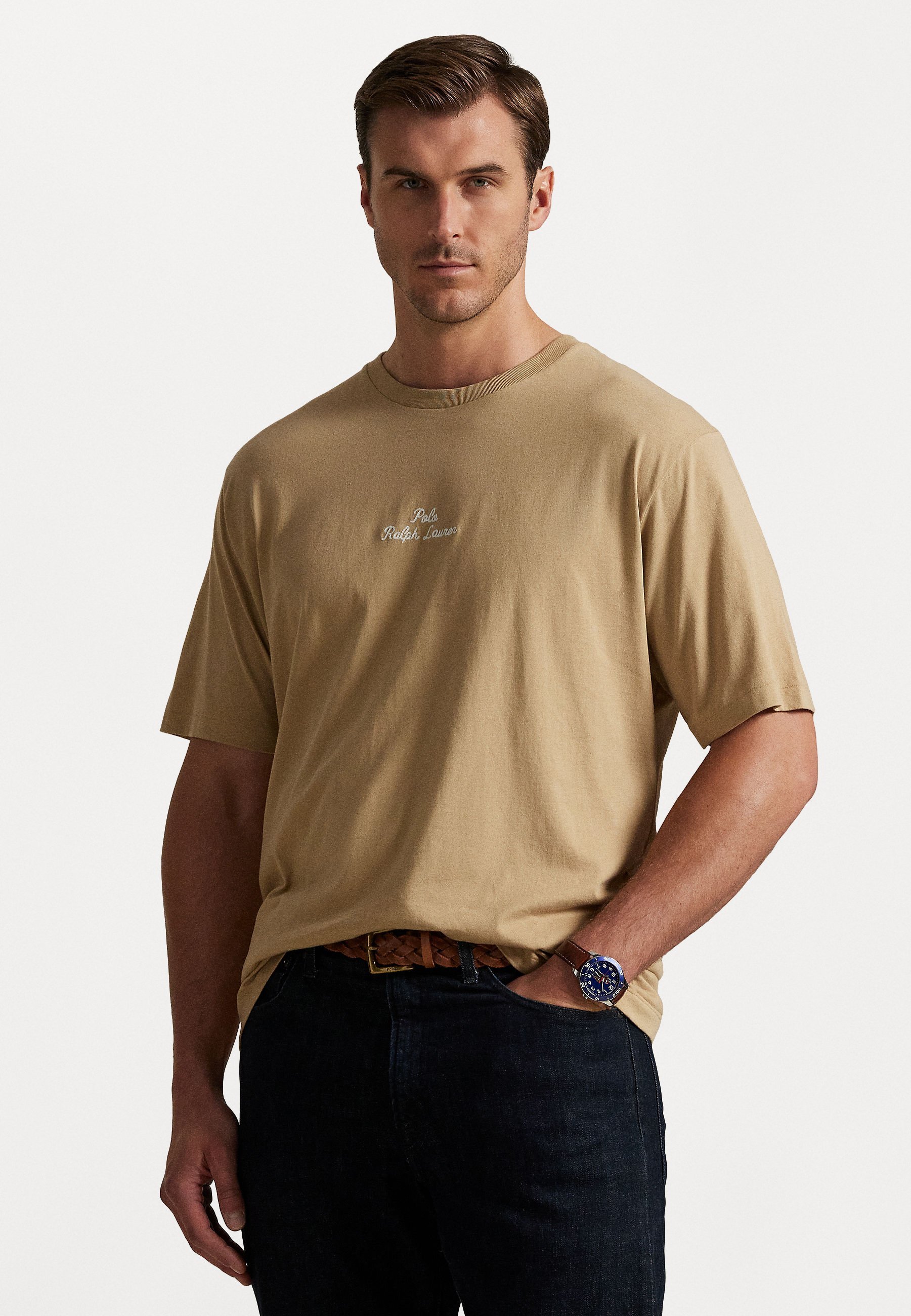 Polo Ralph Lauren Big & Tall T-shirt met geborduurd logo - T-shirt met print - vintage kaki