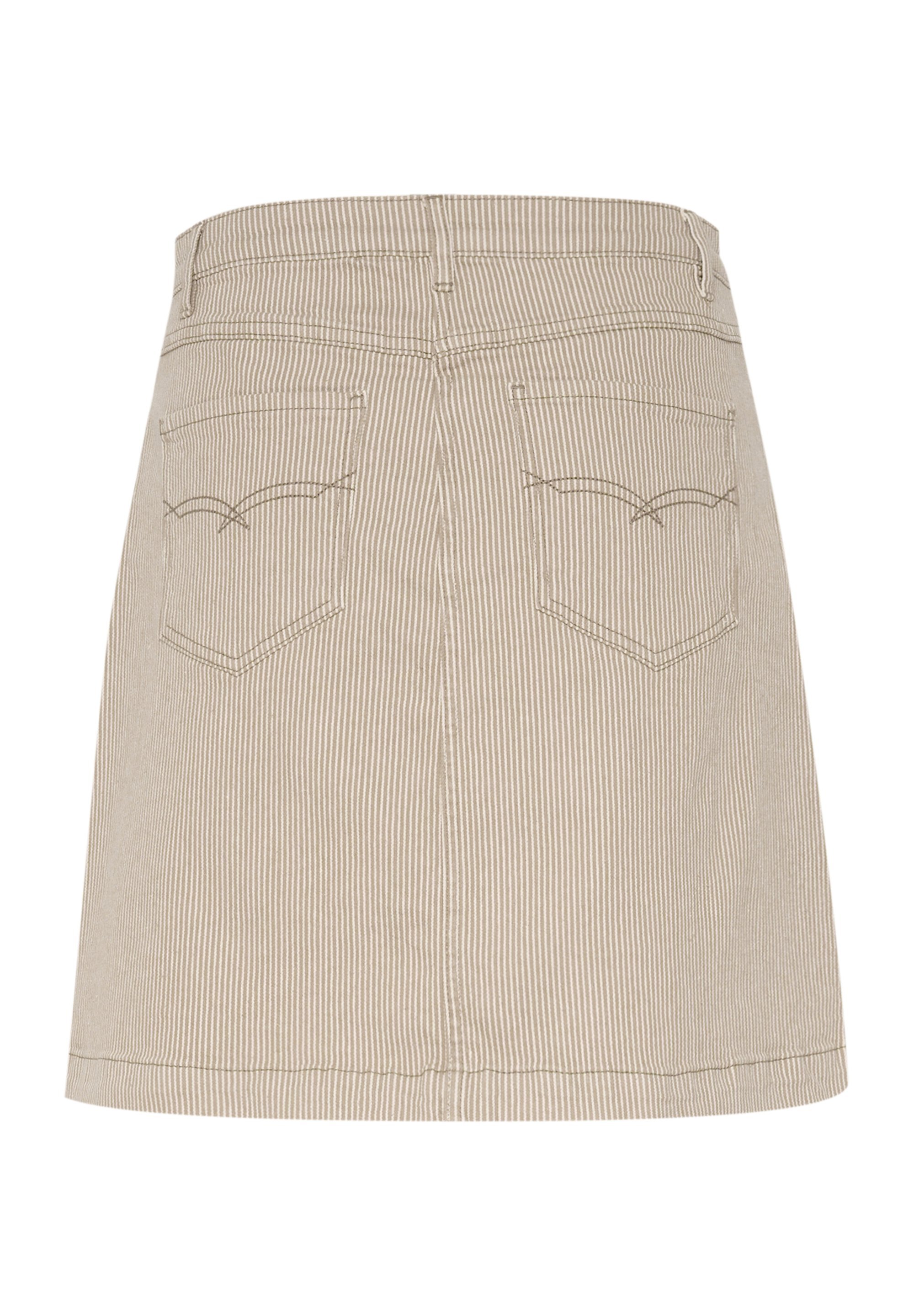 Culture CUMILKY SHORT - Jupe trapèze - rayures blanches dune