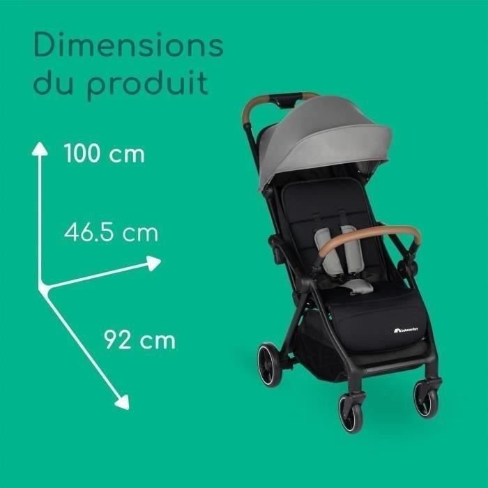 BEBECONFORT SUNLITE, Poussette ultra compacte, confortable et lègère, dès la naissance jusqu'à 4 ans,0 à 22 kg, Tinted Gray
