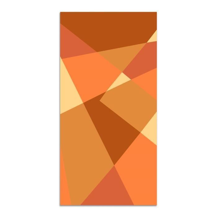 Tapis Vinyle Panorama Géométrie Abstraite Orange 60x110 cm - Tapis pour Cuisine, Bureau et Salon en PVC