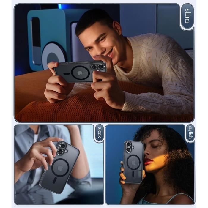 Funda para iPhone 16 - MASSILIA TECH - MagSafe Magnética - Negra