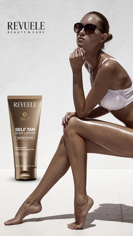 Loção autobronzeadora corporal Revuele Paradise Bronze