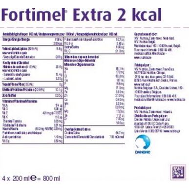 Fortimel Fortimel Extra 2 Kcal Jordbær 4 x 200 ml 4 x 200 ml