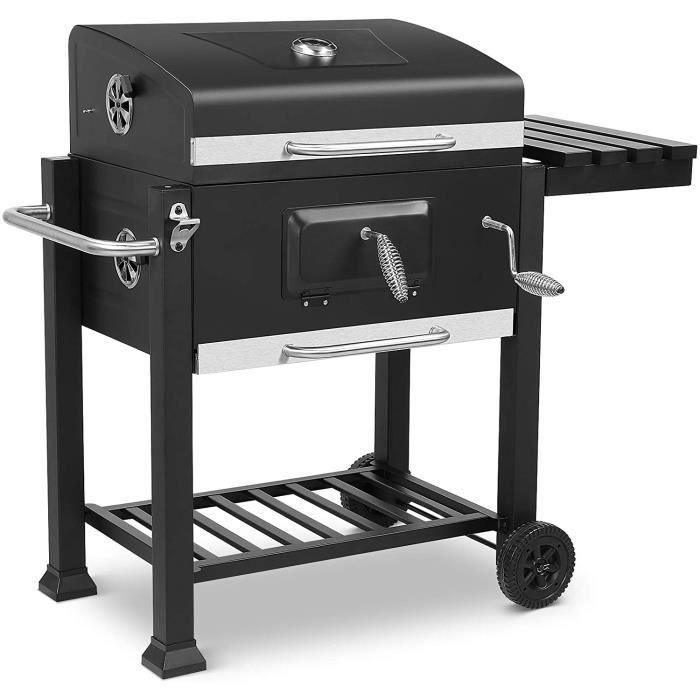 Barbacoa de carbón Femor, ahumador americano con estantes laterales e inferiores.