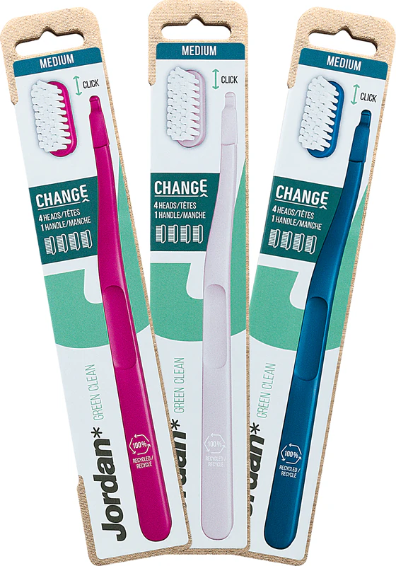 Jordan Change Green Clean Medium tandenborstel met 4 opzetstukken