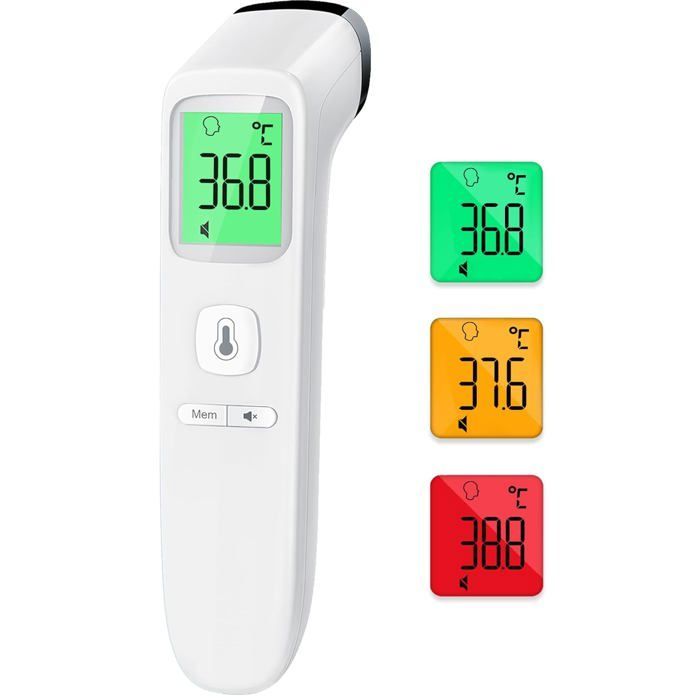 Thermomètre frontal sans contact pour adultes, thermomètres numériques infrarouges pour enfants, thermomètre bébé sans contact