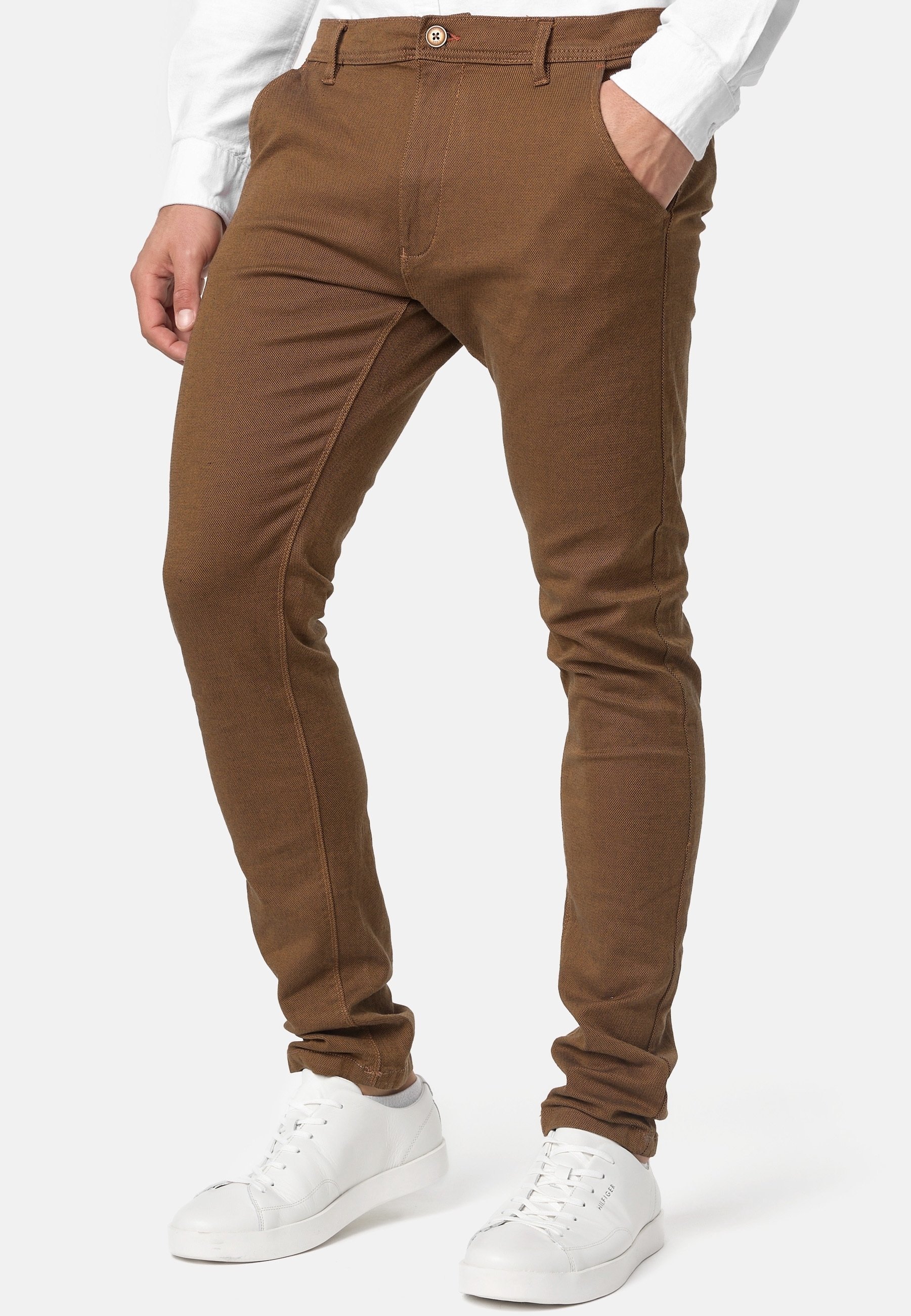 INDICODE JEANS Chinos - marron moucheté