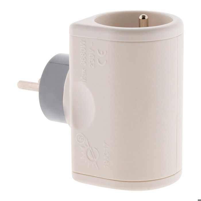 Regleta doble giratoria de 16 A con rotación de 180° - Blanca - Zenitech