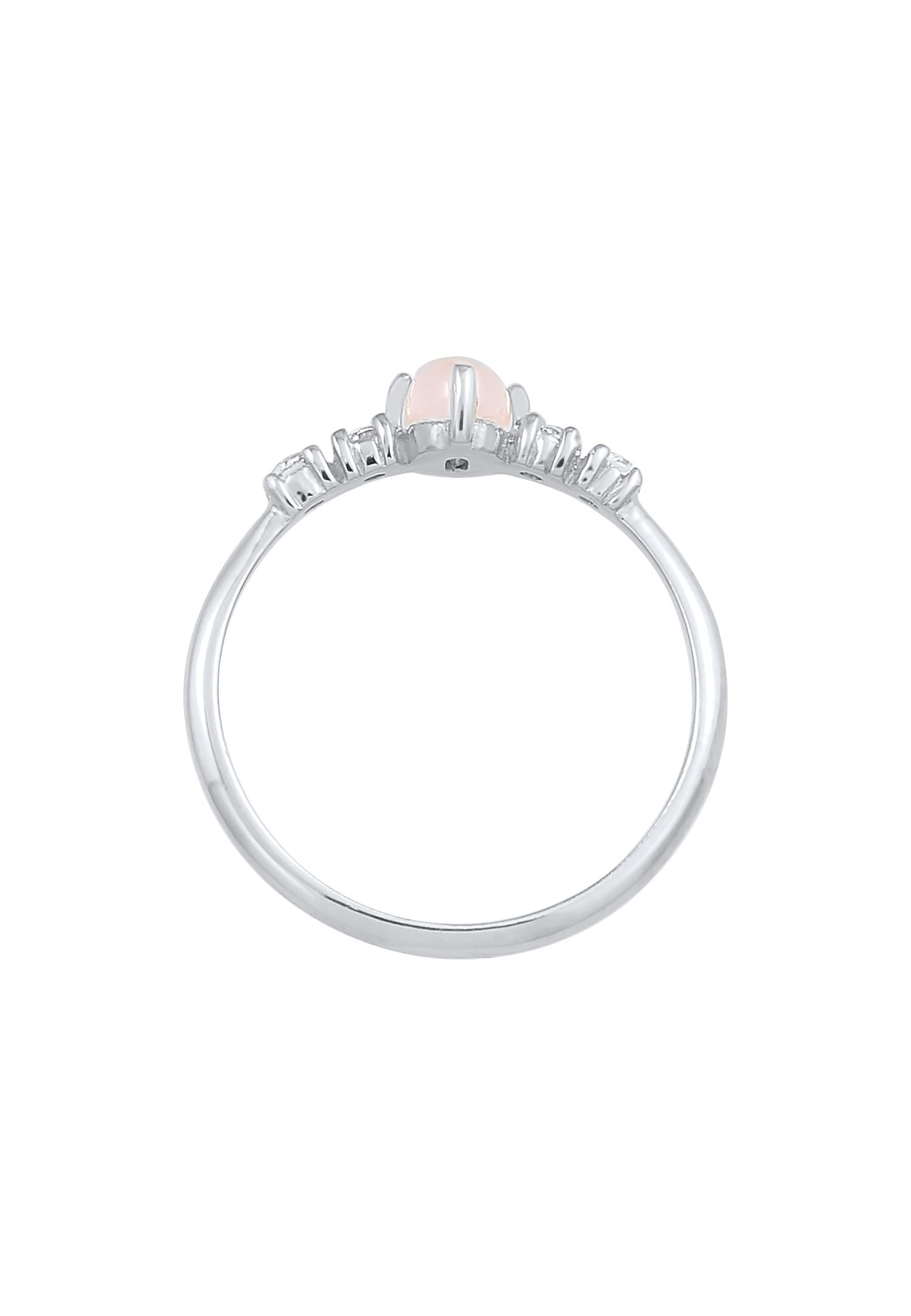Elli PREMIUM Femmes Oval Engagement Elegant scintillant avec Quartz rose et Topaze en argent sterling 925