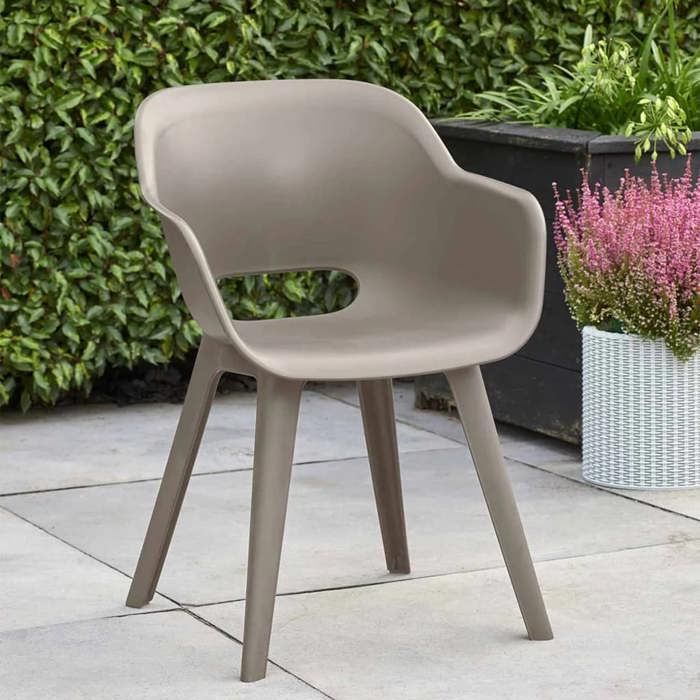 Cadeiras de exterior Akola - Keter - Conjunto de 2 - Resina - Cappuccino - Resistentes e leves
