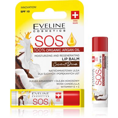 Eveline SOS Lip Balm Nourishing Coconut Dream Beskyttende leppepomade 4,5 ml 4,5 ml