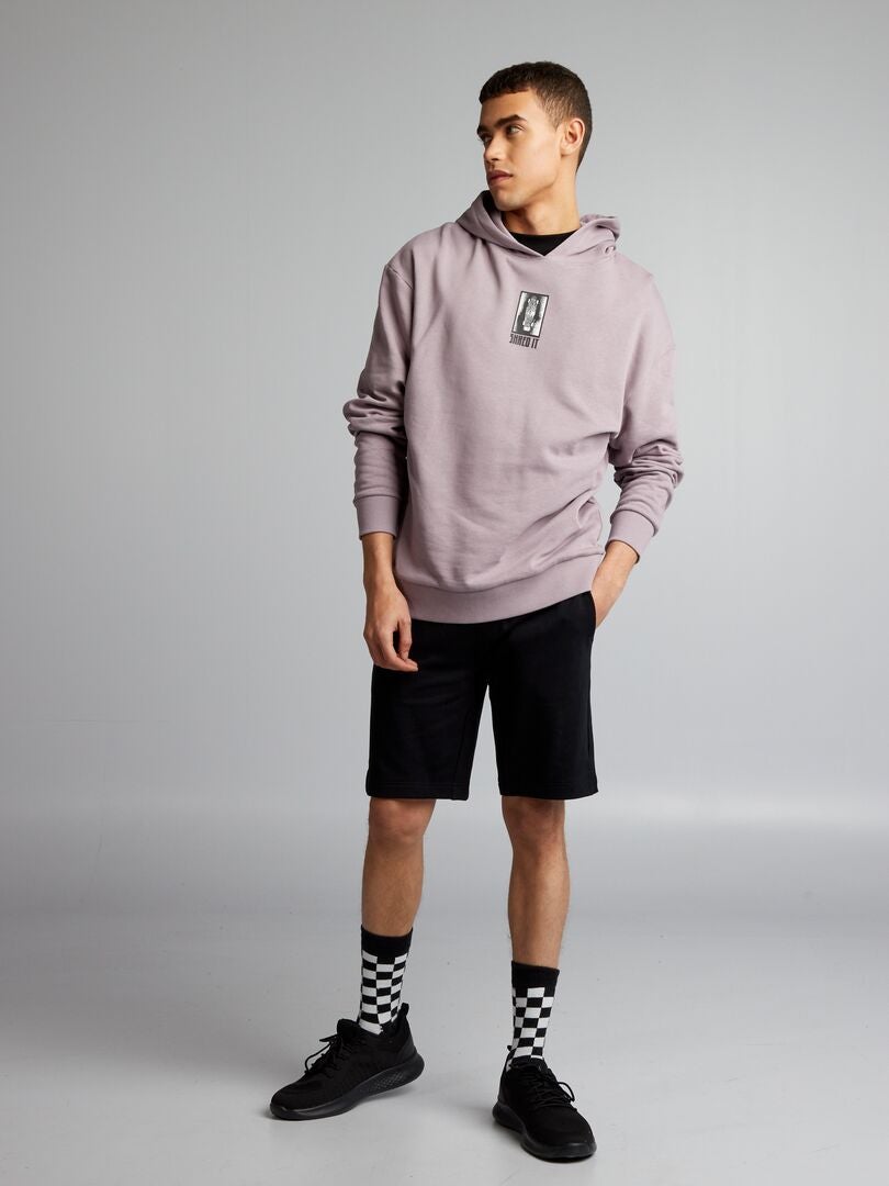 Bedrukte hoodie - PAARS