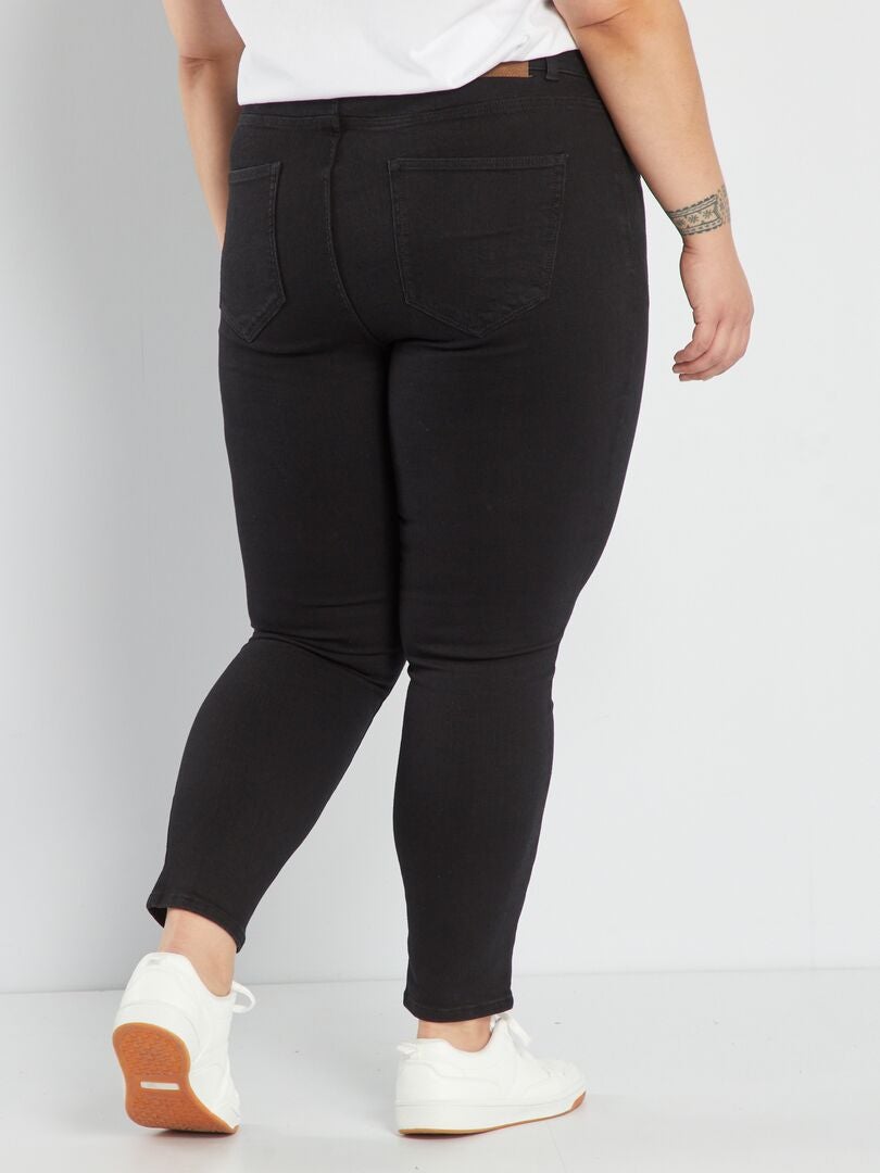 Calça jeans skinny de cintura alta - L32 - PRETA